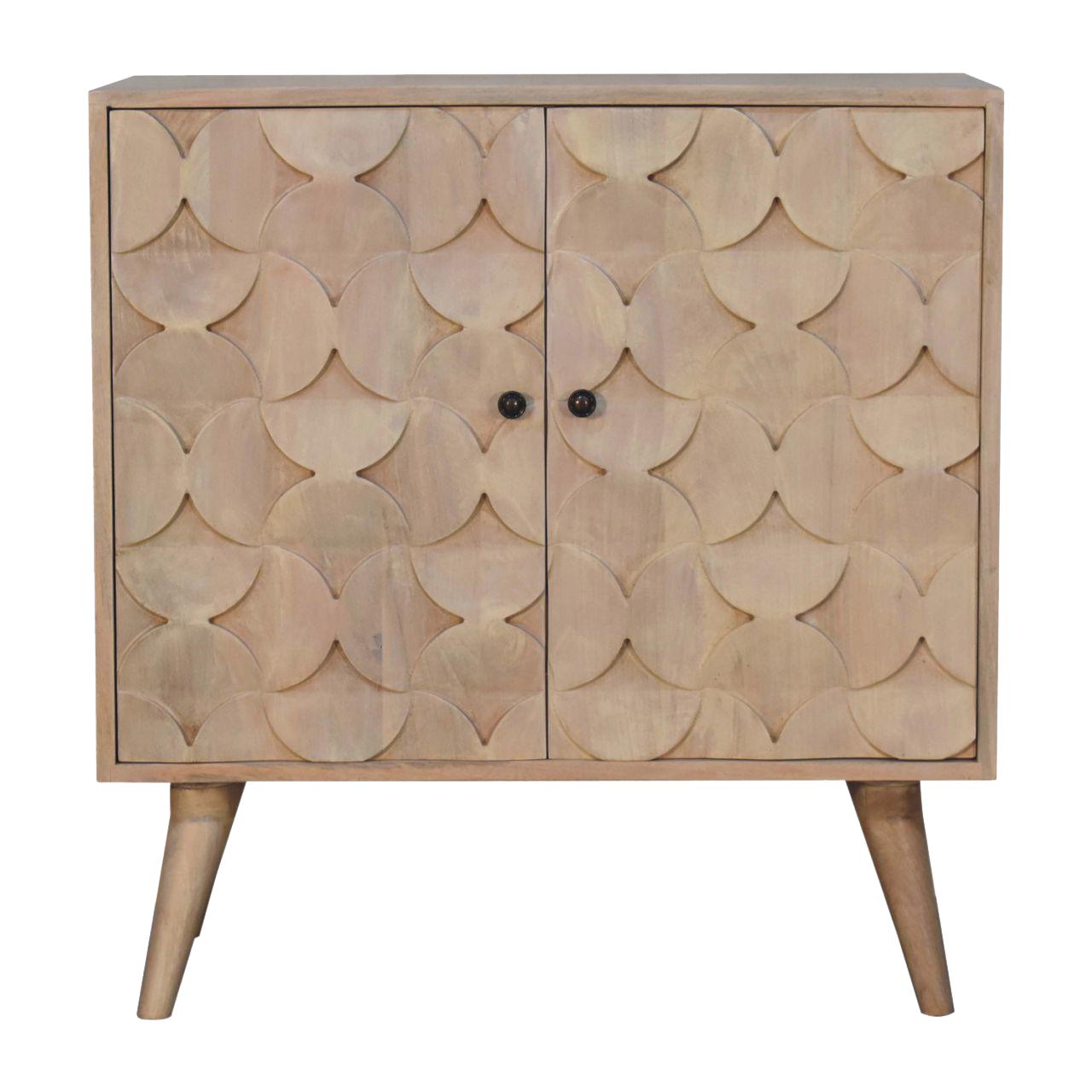 Hourglass Carved Marble Cabinet