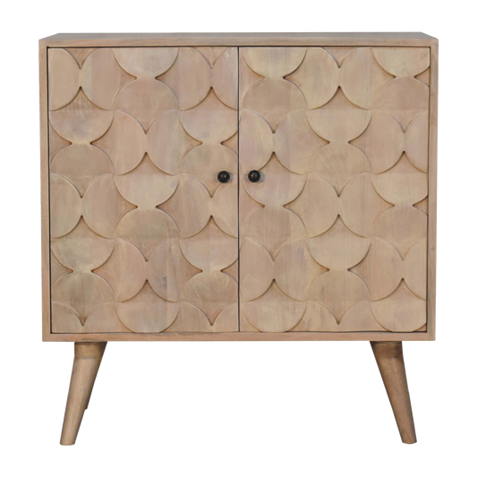 Hourglass Carved Marble Cabinet