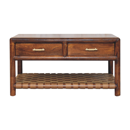 Regency Woven Console Table with 2 drawers