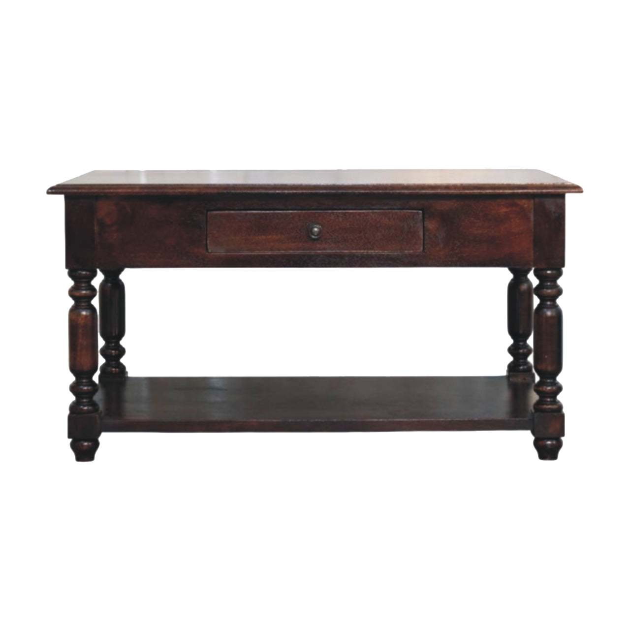 Turned Legs Cherry Console Table