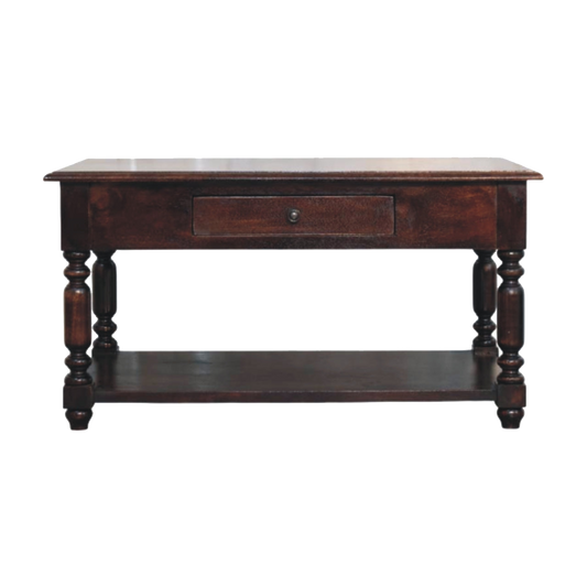 Turned Legs Cherry Console Table