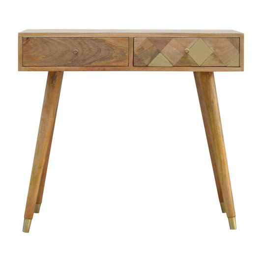 Oak-style Gold Inlay Console Table