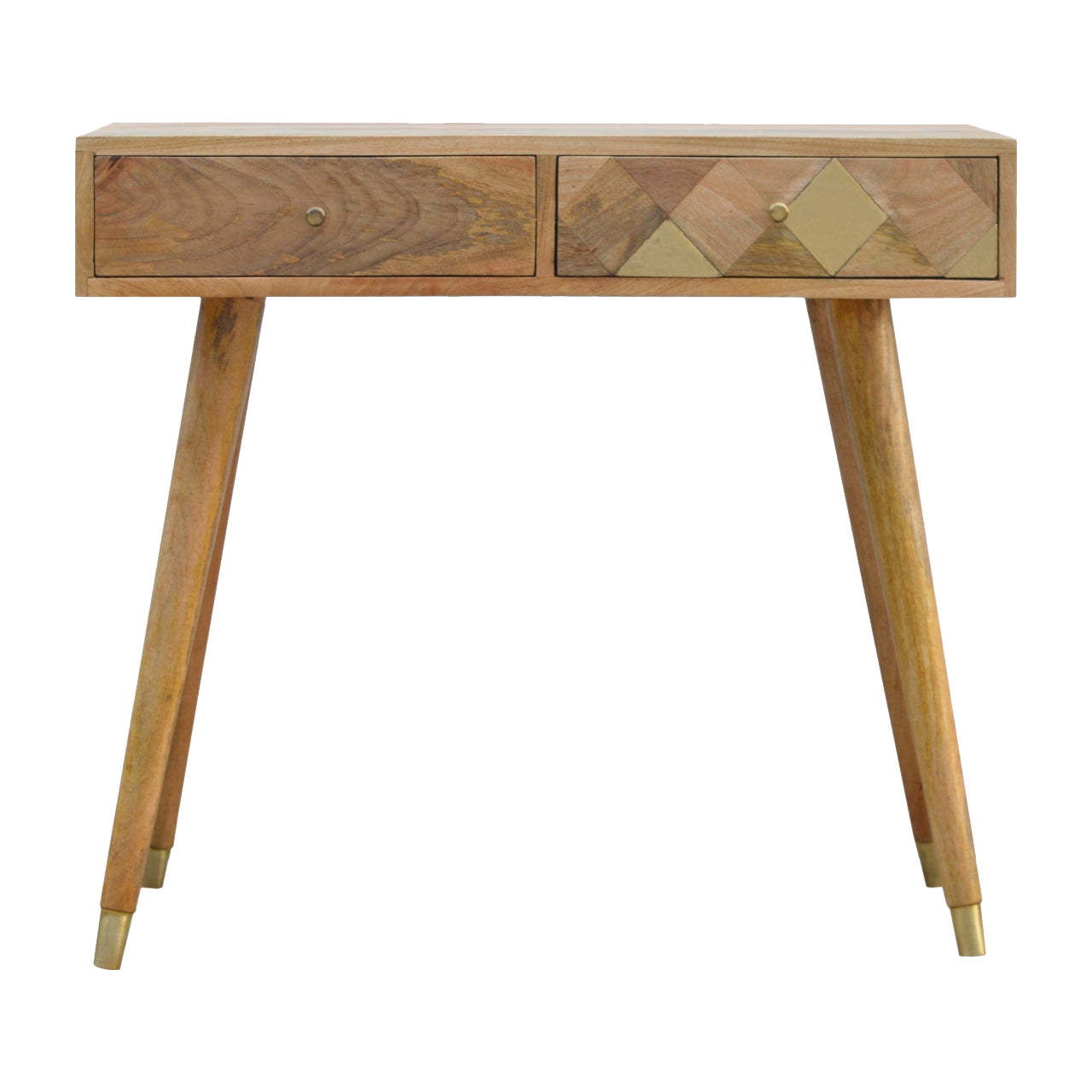 Oak-style Gold Inlay Console Table