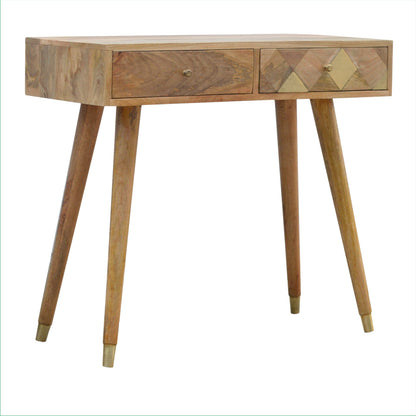 Oak-style Gold Inlay Console Table