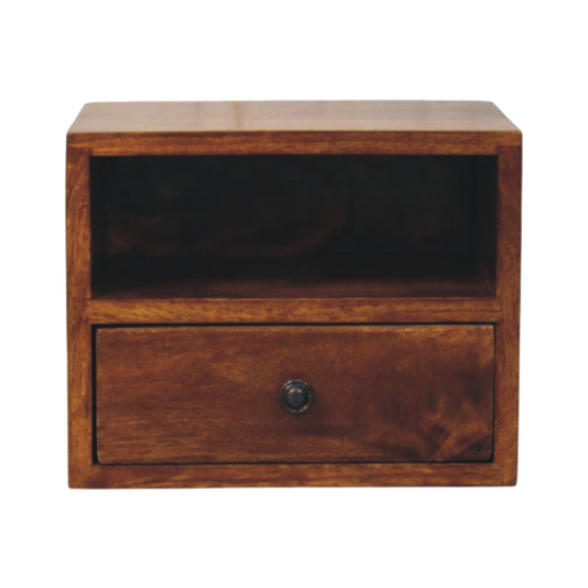 Solis 1-Drawer Chestnut Wall Mounted Nightstand