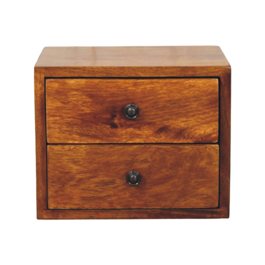 Solis 2-Drawer Chestnut Wall Mounted Nightstand
