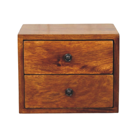 Solis 2-Drawer Chestnut Wall Mounted Nightstand
