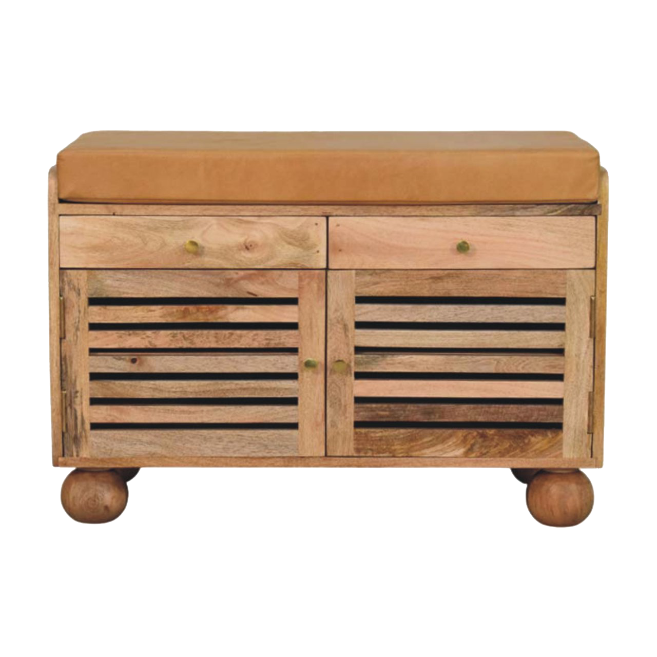 Windsor Shutter Oak-style Shoe Rack with 2 drawers