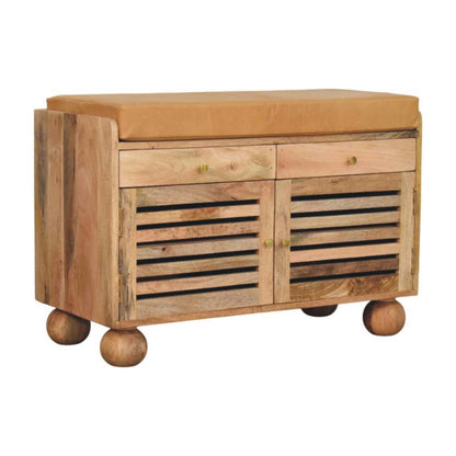 Windsor Shutter Oak-style Shoe Rack with 2 drawers