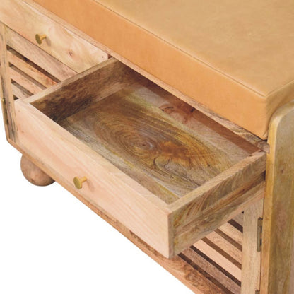 Windsor Shutter Oak-style Shoe Rack with 2 drawers
