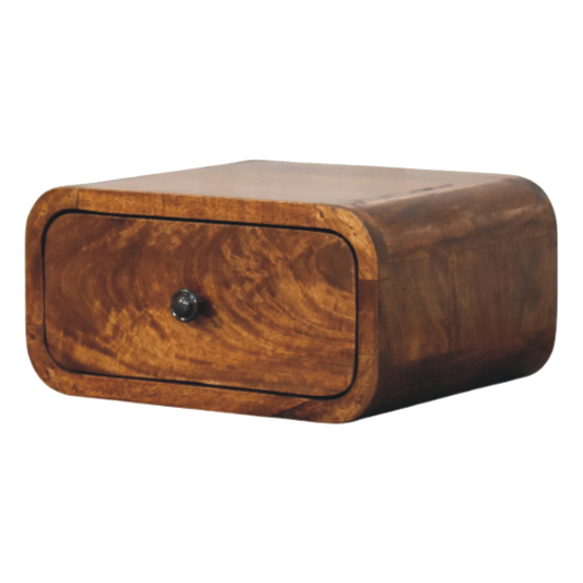 Avora Mini Wall-Mounted Chestnut 1 Drawer Nightstand