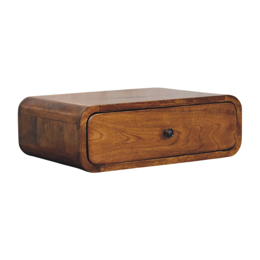 Avora Wall-Mounted Honey Caramel 1 Drawer Nightstand