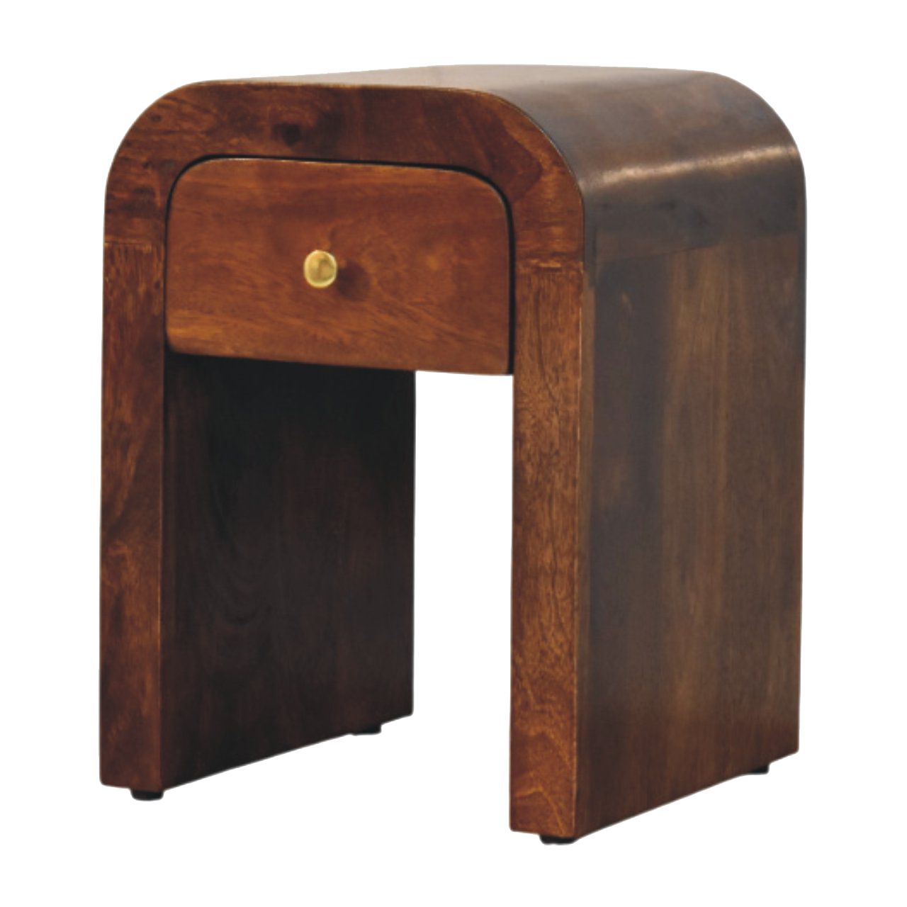 Mini Darcy Chestnut Nightstand with Curved Edges