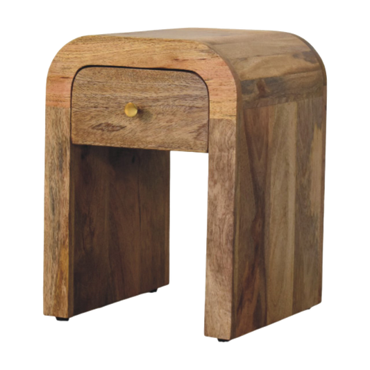 Mini Darcy Oak-ish Nightstand with Curved Edges