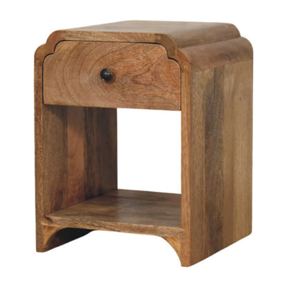 Newton Mini Oak-style Nightstand with a drawer and open shelf