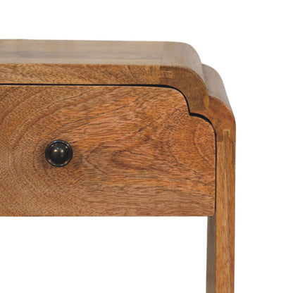Newton Mini Oak-style Nightstand with a drawer and open shelf