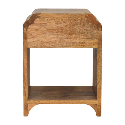 Newton Mini Oak-style Nightstand with a drawer and open shelf