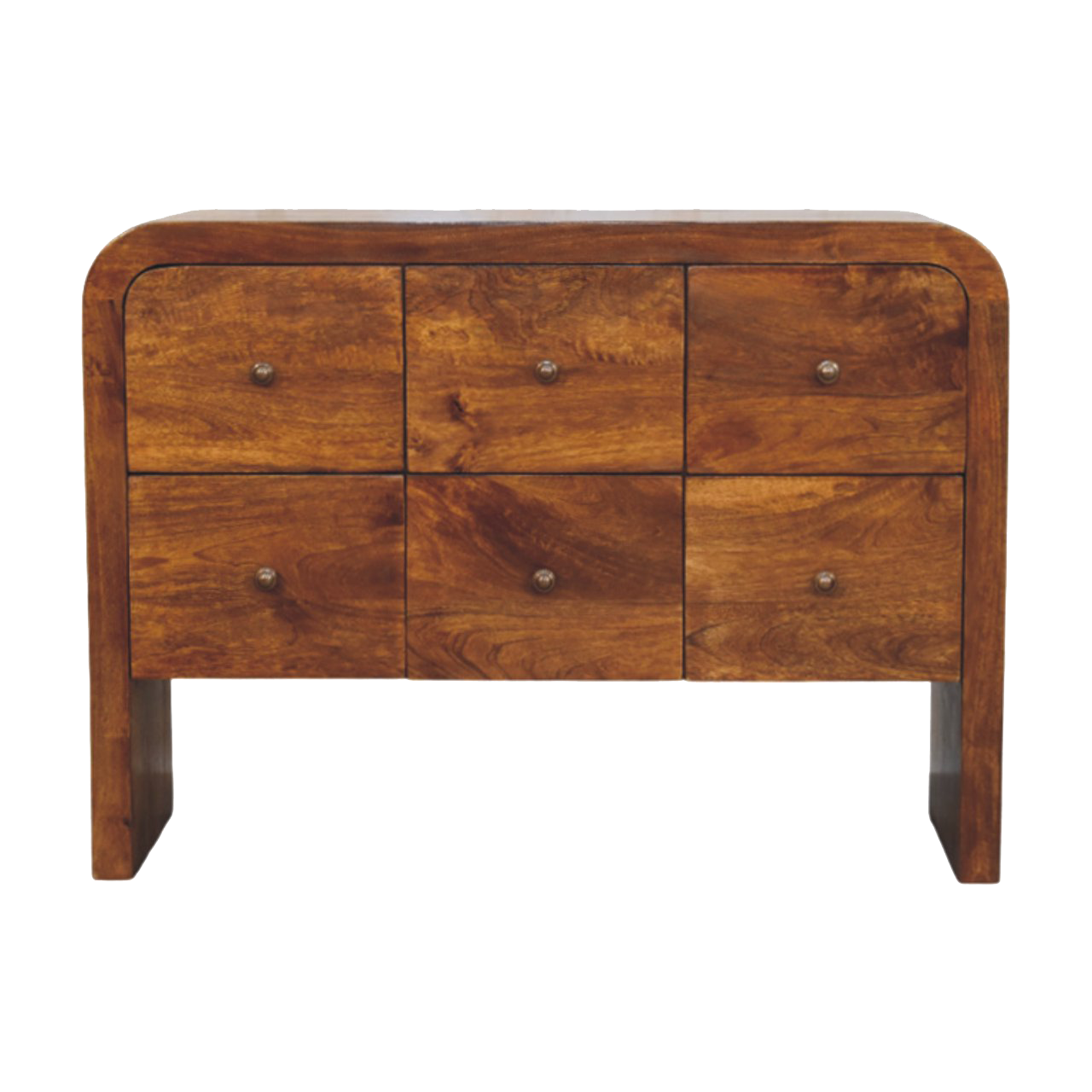 Darcy 3 over 3 Drawer Chest in Chestnut Finish
