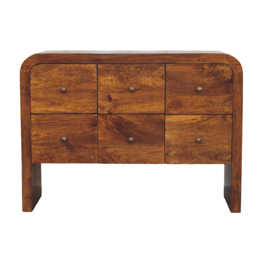 Darcy 3 over 3 Drawer Chest in Chestnut Finish