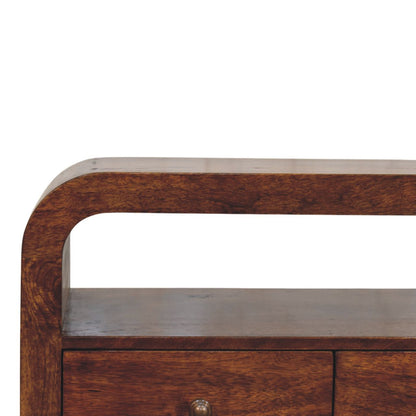 Darcy 3 drawer Open Shelf Chestnut Media unit