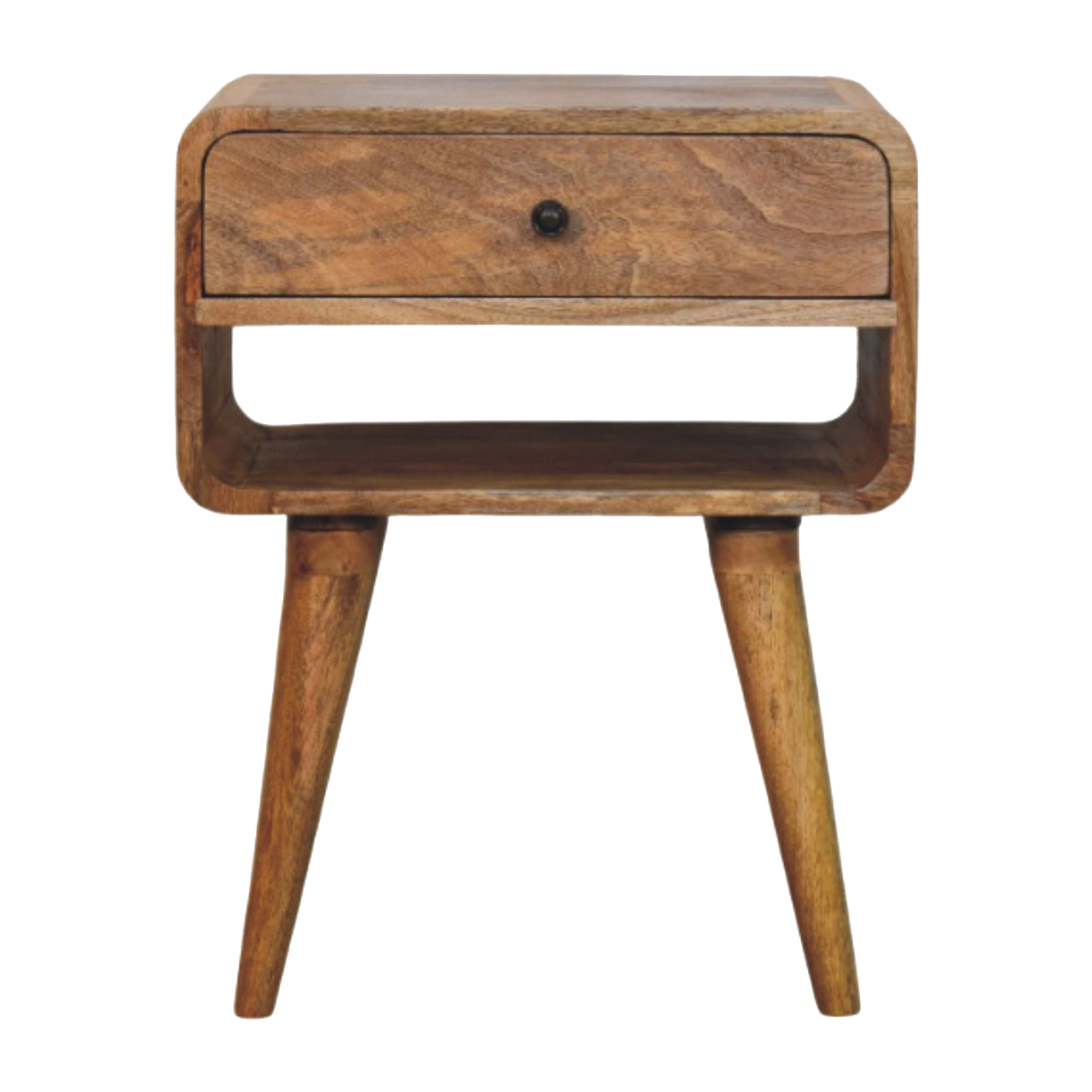 Avora Chestnut Nightstand with Drawer and open slot