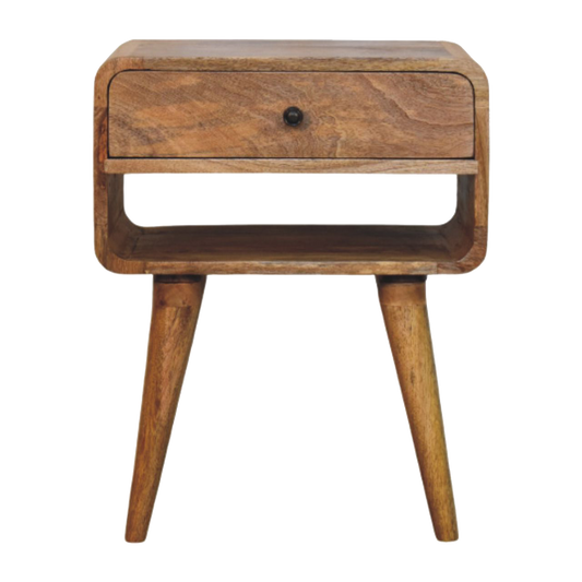 Avora Chestnut Nightstand with Drawer and open slot