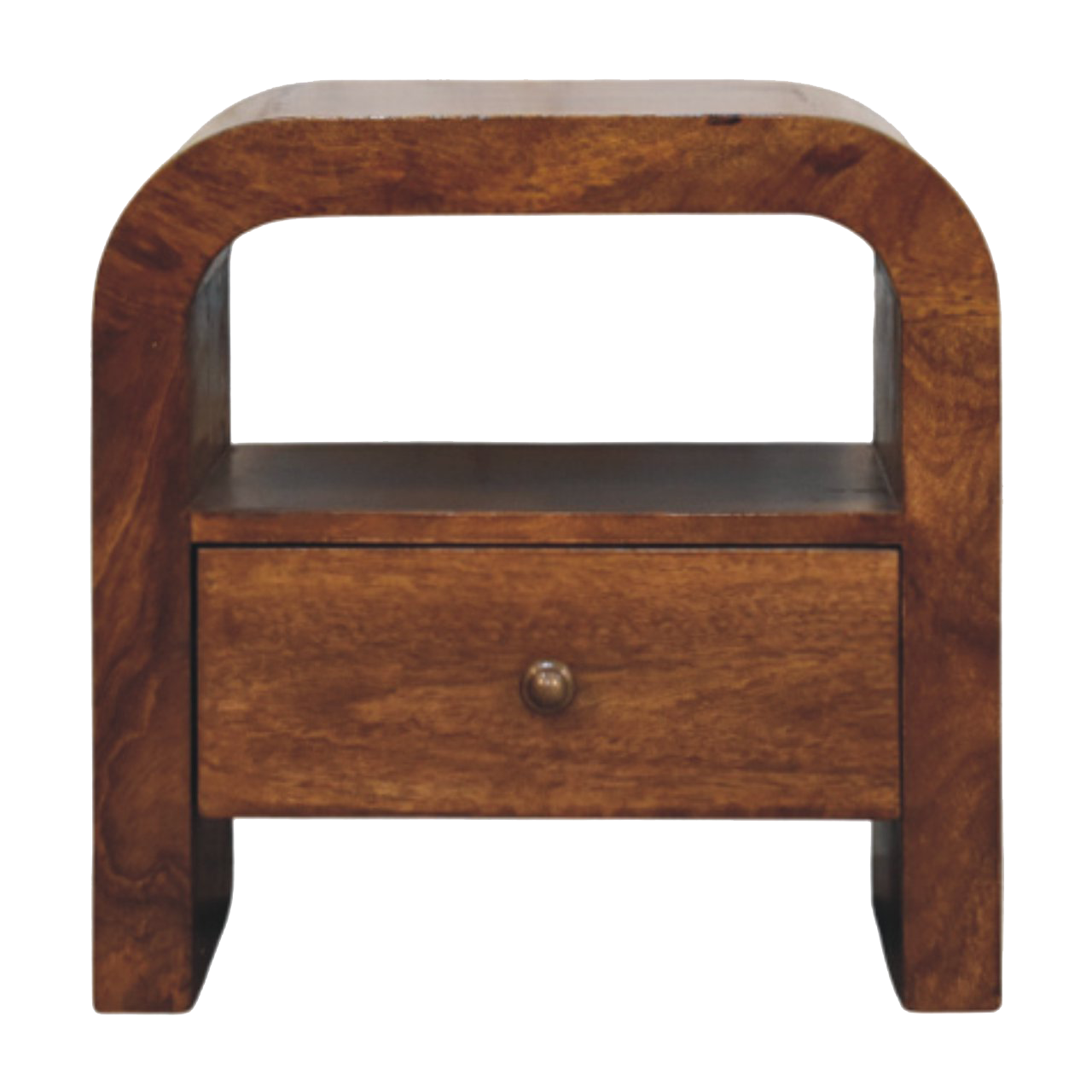 Darcy Chestnut Nightstand with Drawer and open shelf