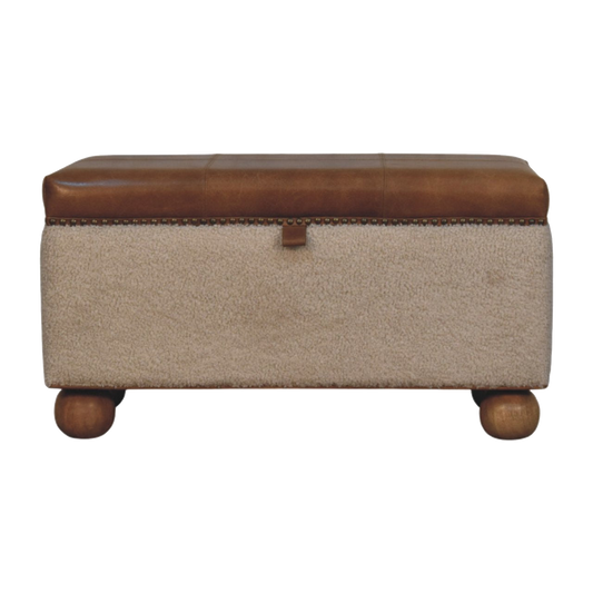 Boucle Lid- up Storage Ottoman