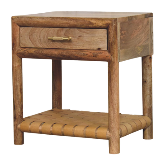 Regency Woven Oak-ish Nightstand with Drawer