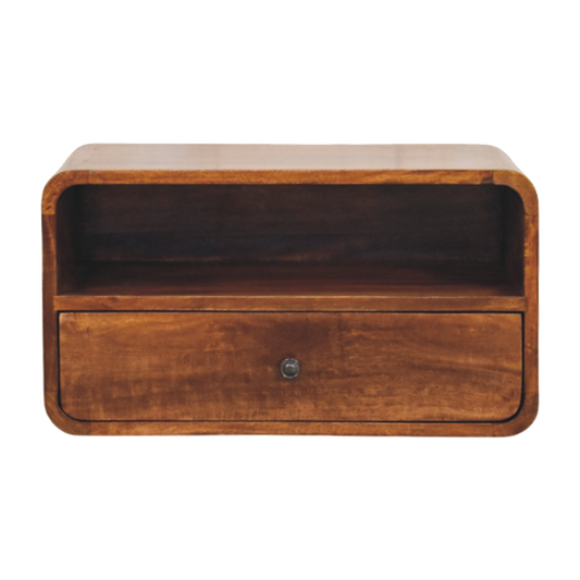 Avora Wall-Mounted Chestnut Nightstand