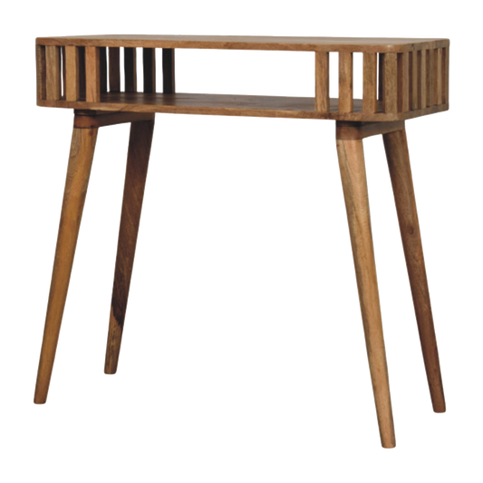 Slatted Oak-ish Console