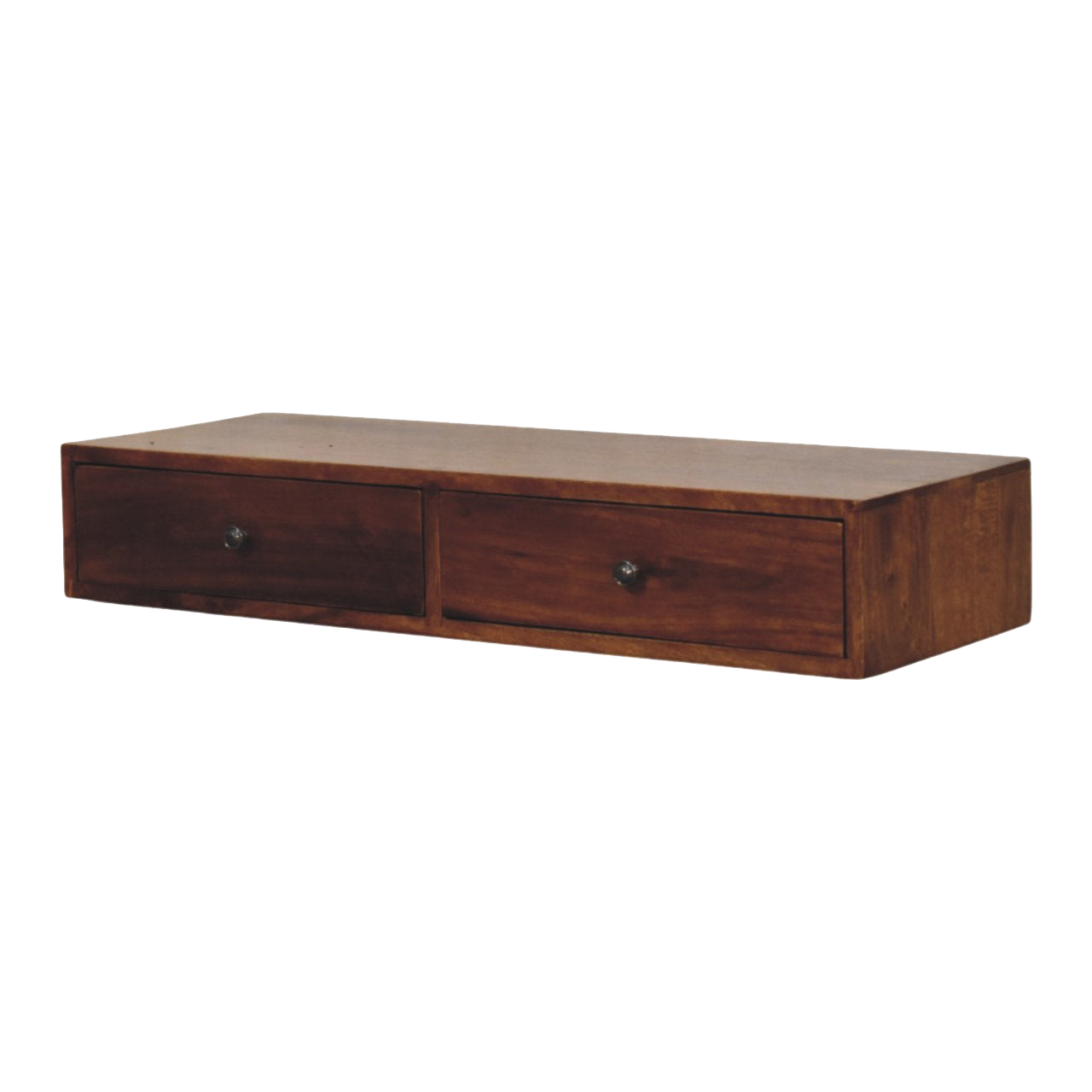 Lunar 2 Drawer Chestnut Wall Mounted Console