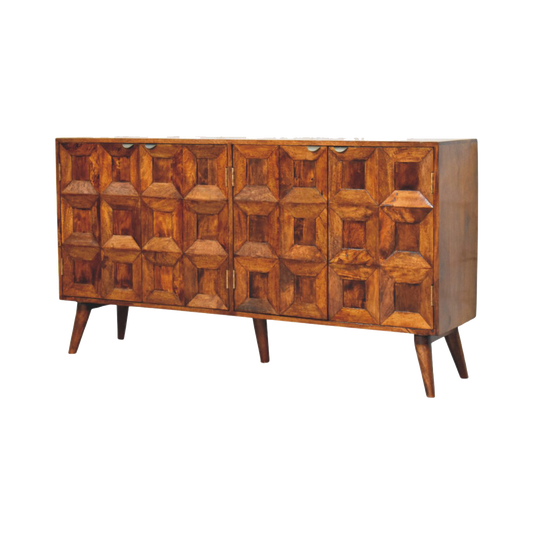 Solis Carved 4 Door Chestnut Sideboard