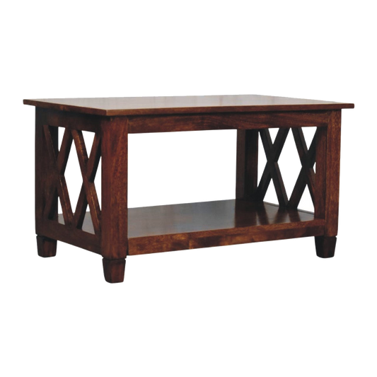 Belmont X-Frame Chestnut Coffee Table