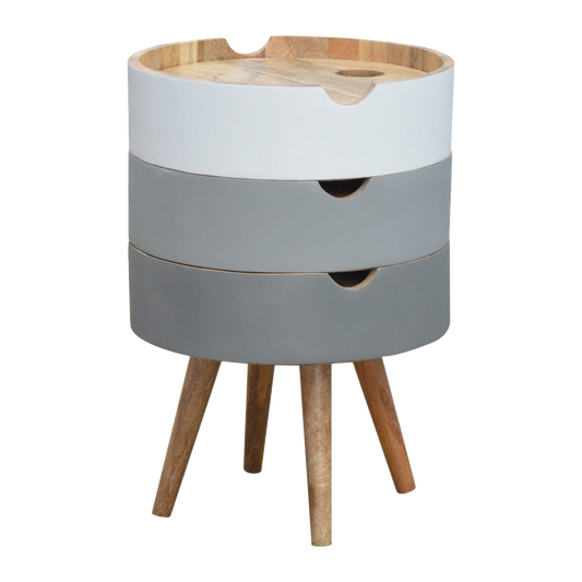 3 Drawer Grey Paint Bedside