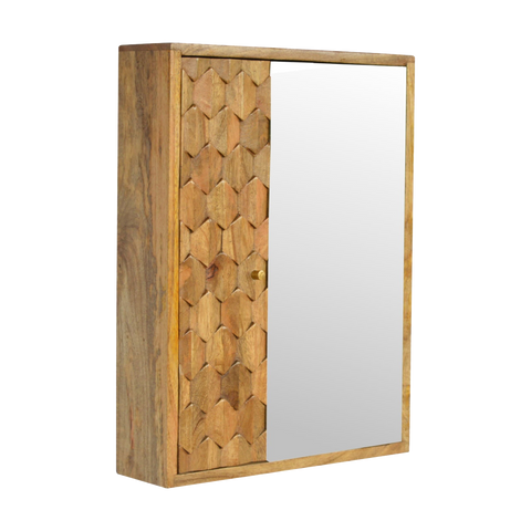 Pineapple Carved Mirror Cabinet