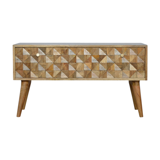 Oak-Style Diamond Bench