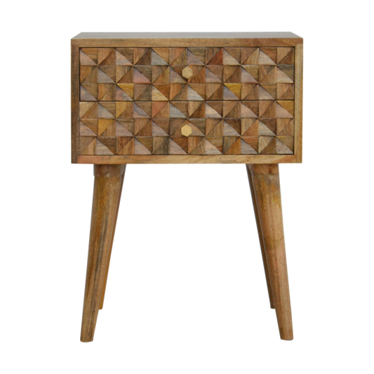 Diamond Carve 2 Drawer Bedside