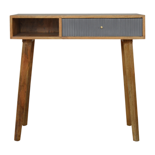 Grey Line Carved Writing Desk