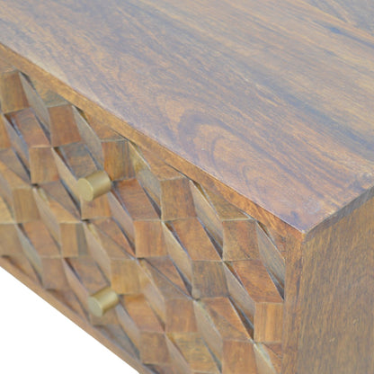 Chestnut Cube Carve Media Unit