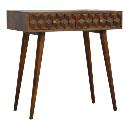 Chestnut Cube Console Table