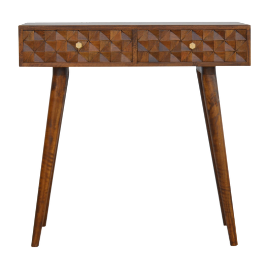 Chestnut Diamond Carve Console