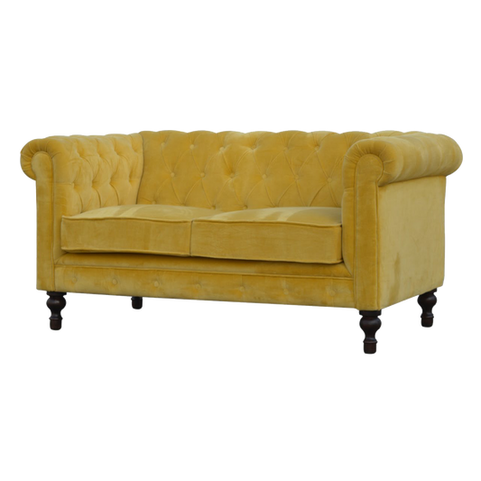 Mustard Velvet Chesterfield Sofa