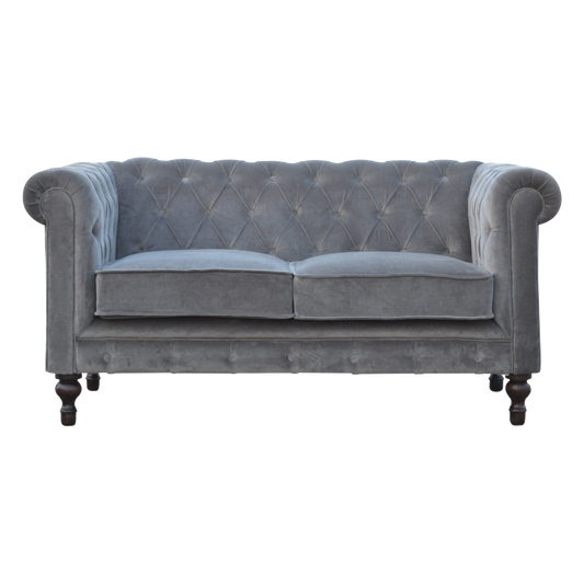 Grey Velvet Chesterfield Sofa