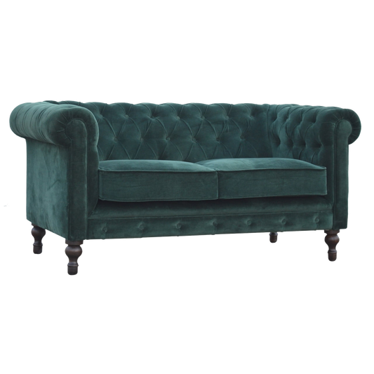 Emerald Green Velvet Chesterfield