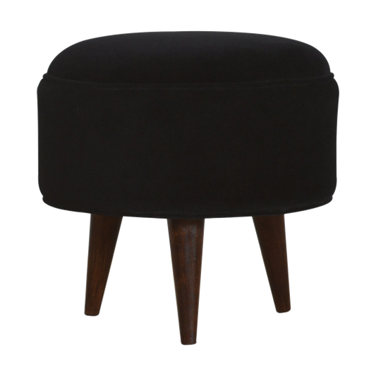 Black Velvet Nordic Style Footstool