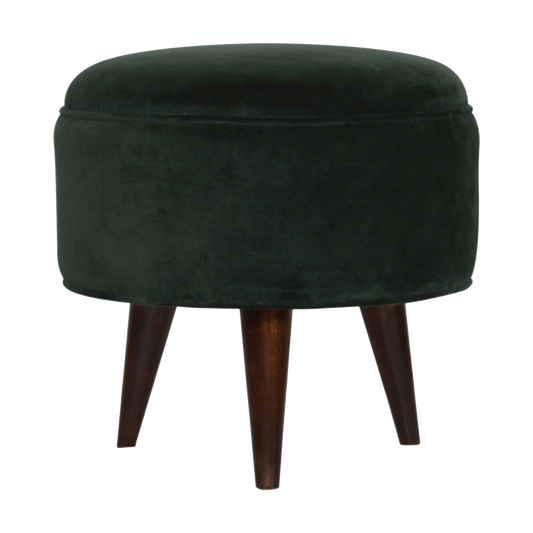Emerald Green Velvet Nordic Stool
