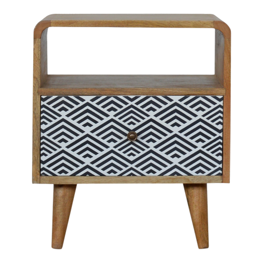 Mono Print Bedside with Open Slot