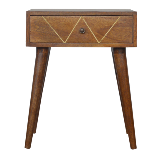 Geometric Brass Inlay Bedside