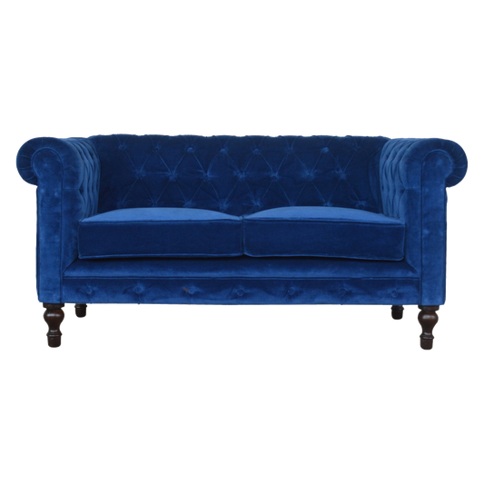 Royal Blue Velvet Chesterfield Sofa